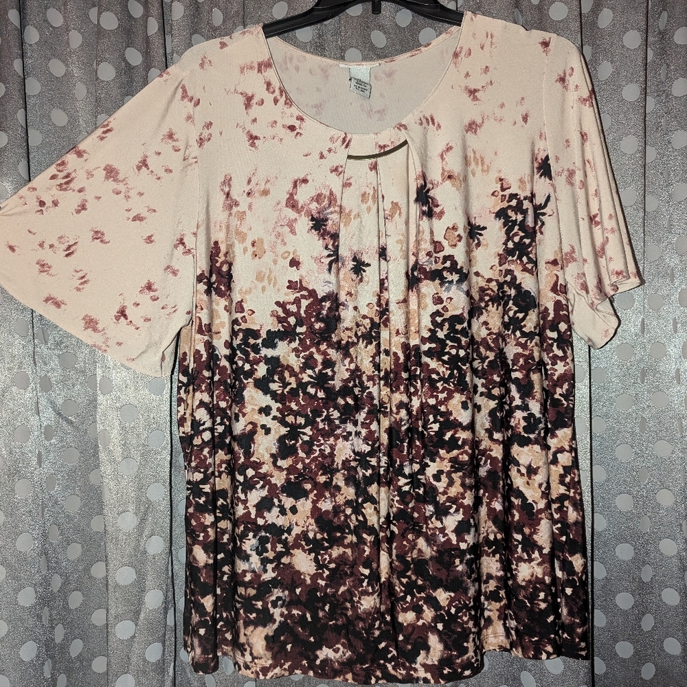 CATHERINES Short Sleeve Tunic w/Bar Detail 1x(18-20W)